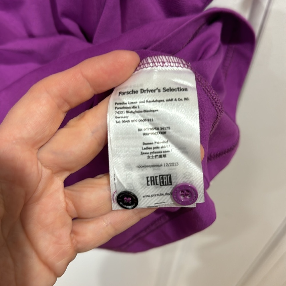 PORSCHE DRIVERS SELECTION EMBROIDERED PURPLE POLO SHIRT LARGE - Picture 8 of 10